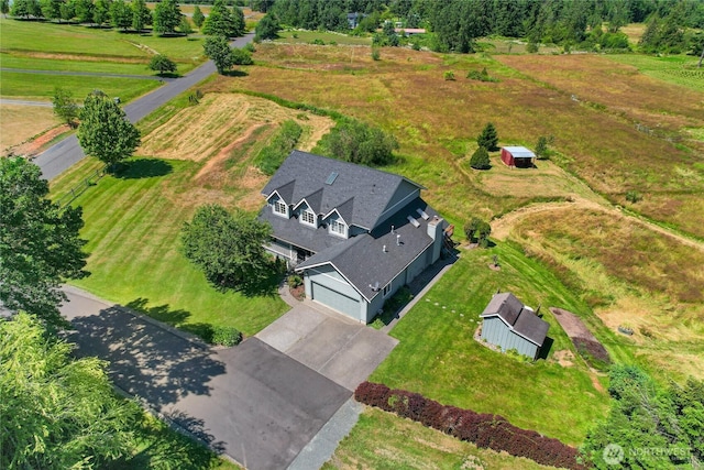 drone / aerial view with a rural view