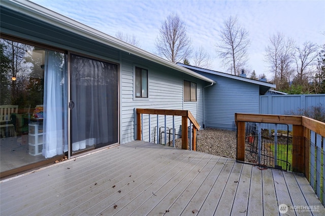 deck featuring fence