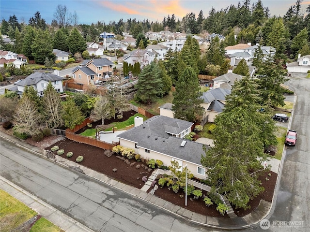 drone / aerial view with a residential view