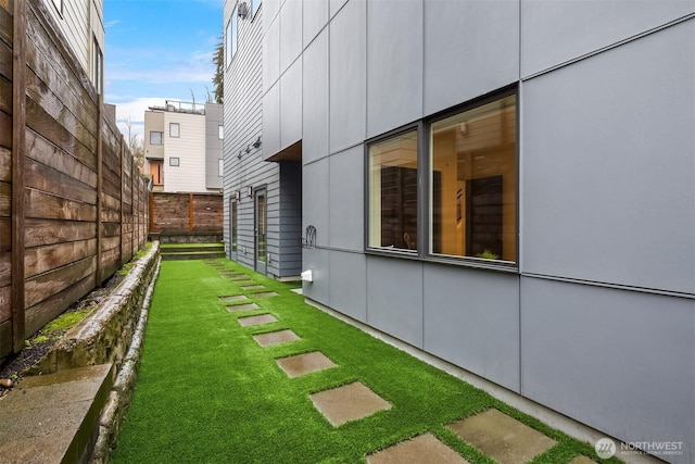 view of yard featuring fence