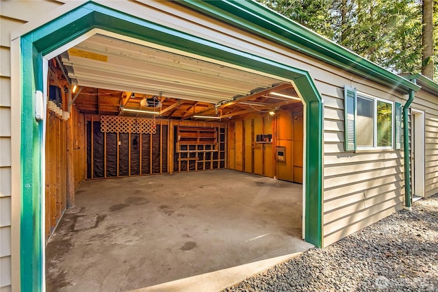 garage featuring a garage door opener