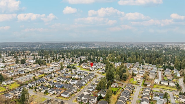 aerial view with a residential view