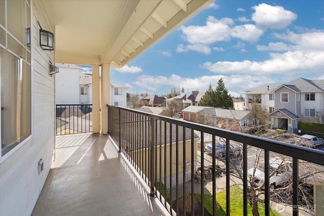 balcony featuring a residential view