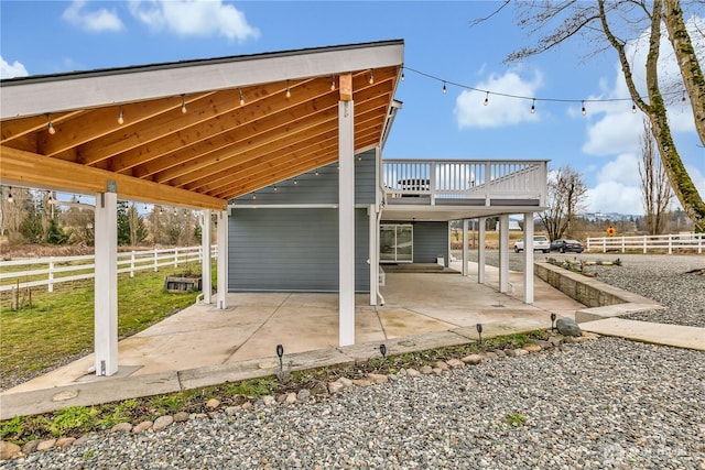 exterior space featuring a patio and fence