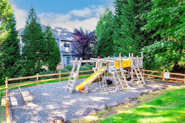 communal playground with fence