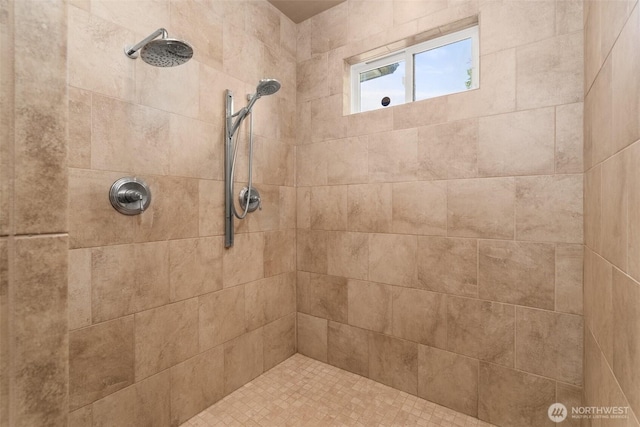 full bathroom featuring a tile shower