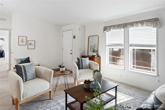 living area with visible vents