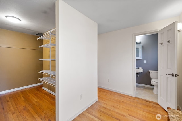 spacious closet featuring wood finished floors