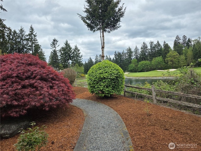 view of property's community with fence