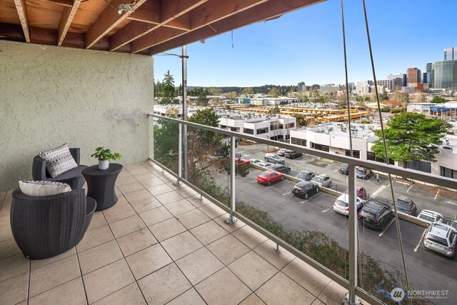 balcony featuring a city view