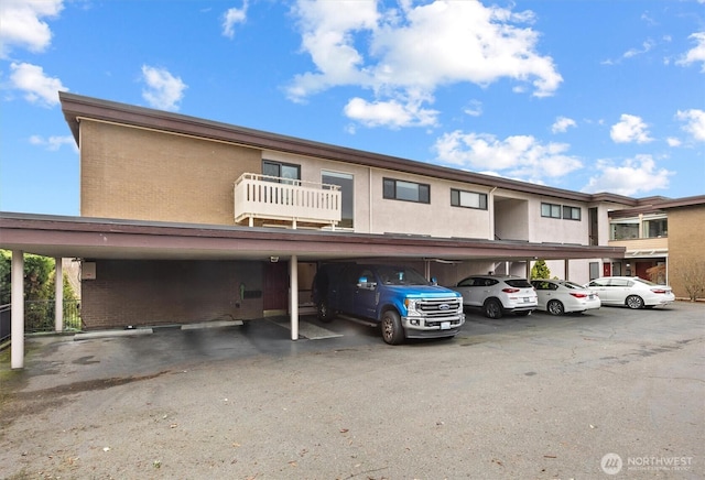 view of covered parking lot