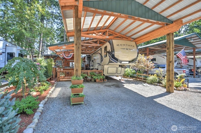 view of patio / terrace featuring a carport