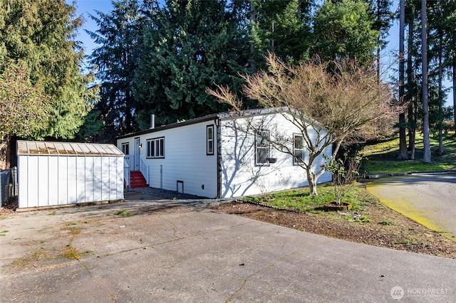 view of shed