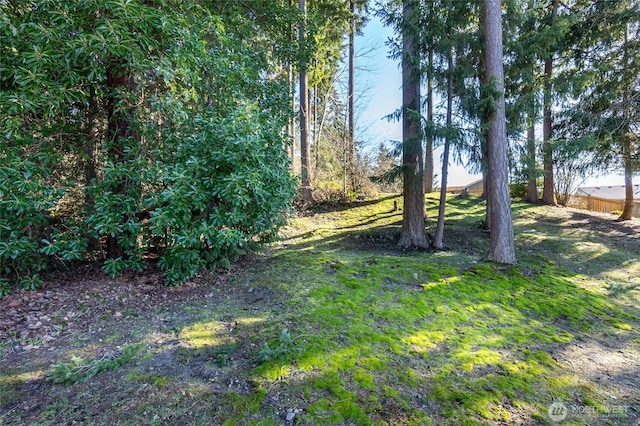 view of yard with fence