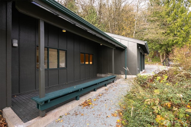 view of property exterior featuring board and batten siding