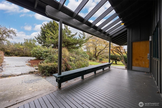 wooden deck with a pergola