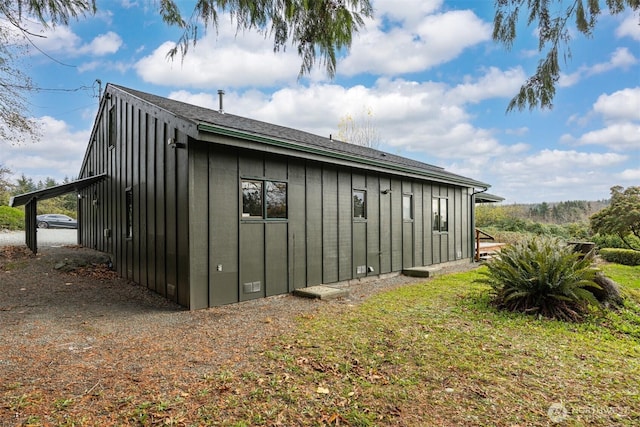 view of home's exterior featuring board and batten siding