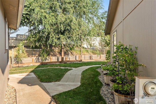 view of yard with fence