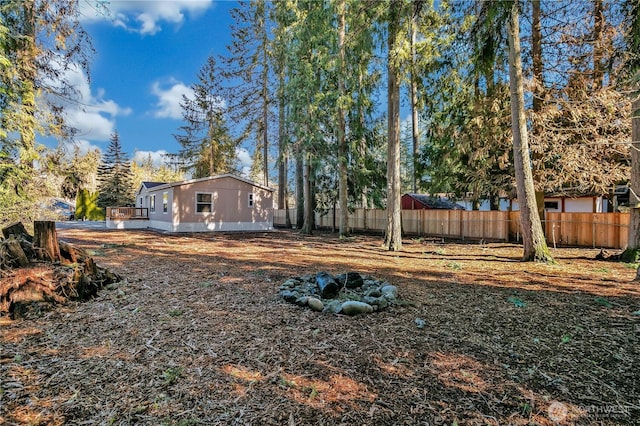 view of yard featuring fence