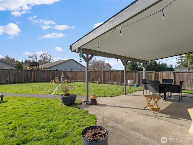 view of patio with a fenced backyard