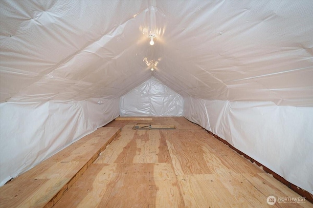 bonus room featuring lofted ceiling and wood finished floors