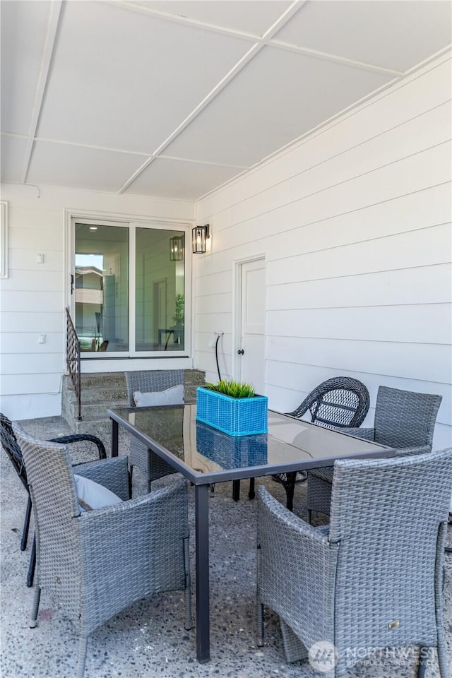 view of patio featuring outdoor dining space