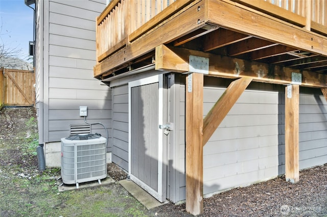 view of outbuilding with central AC