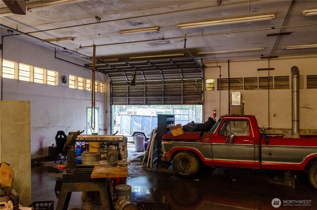 view of garage