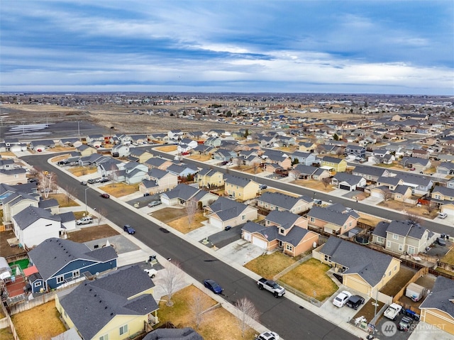 drone / aerial view with a residential view