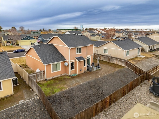 aerial view with a residential view