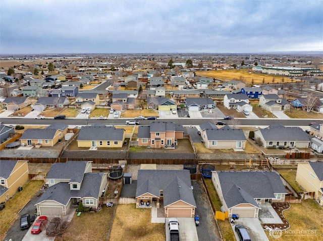 bird's eye view with a residential view