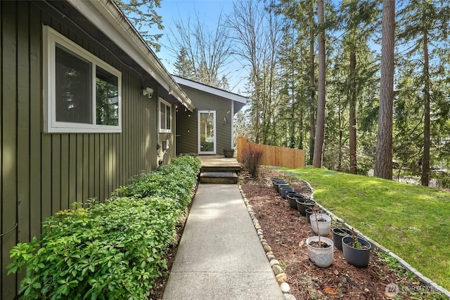 view of yard with fence