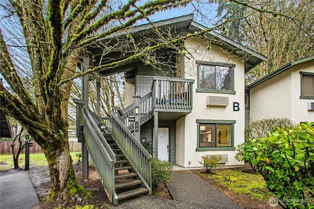 exterior space with stucco siding