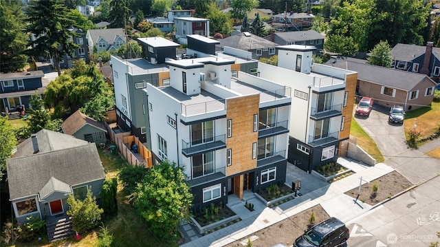 drone / aerial view with a residential view