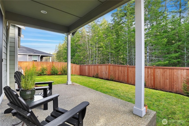 view of patio / terrace with a fenced backyard