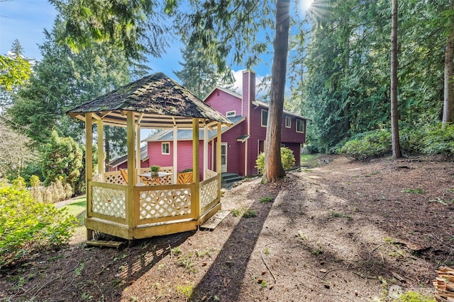 exterior space featuring a gazebo