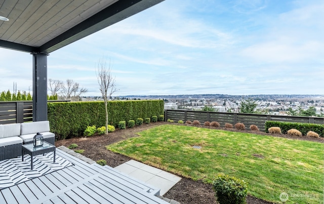 view of yard featuring fence