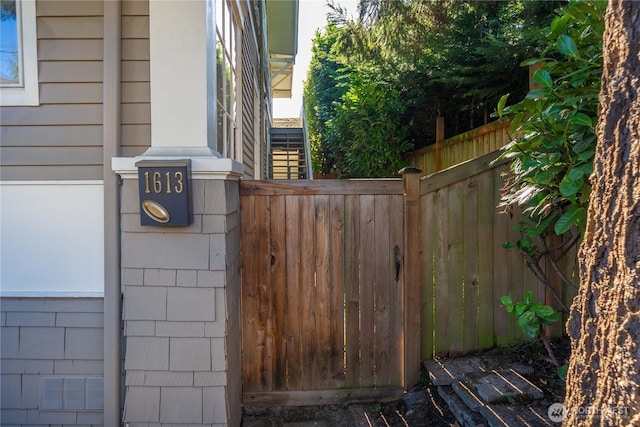 details featuring visible vents and fence