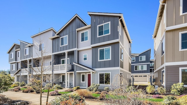 multi unit property with board and batten siding