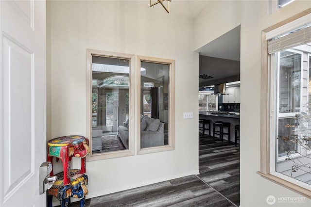 property entrance with a sink