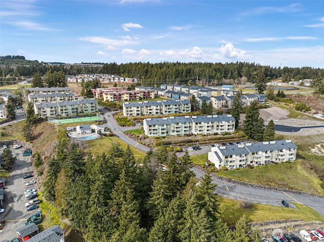 bird's eye view with a forest view