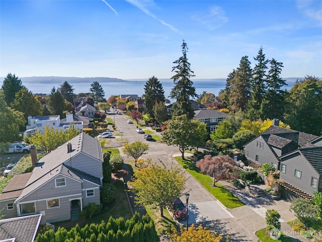 aerial view with a residential view