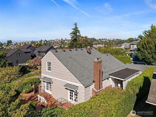 drone / aerial view with a residential view