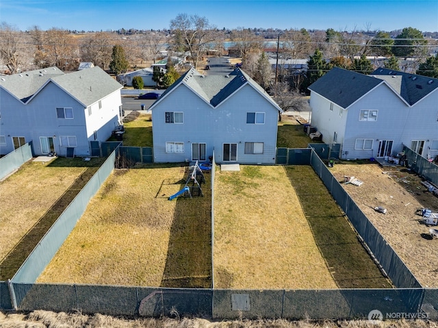 bird's eye view with a residential view