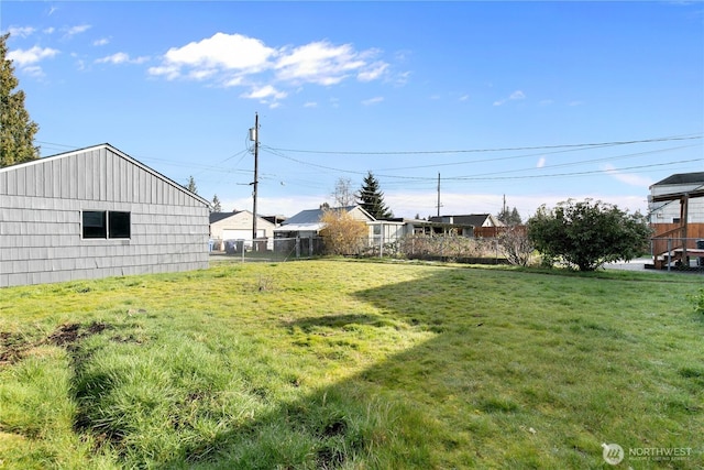 view of yard featuring fence