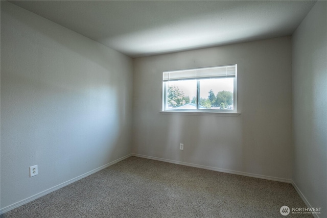 carpeted empty room with baseboards