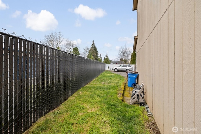 view of yard featuring fence