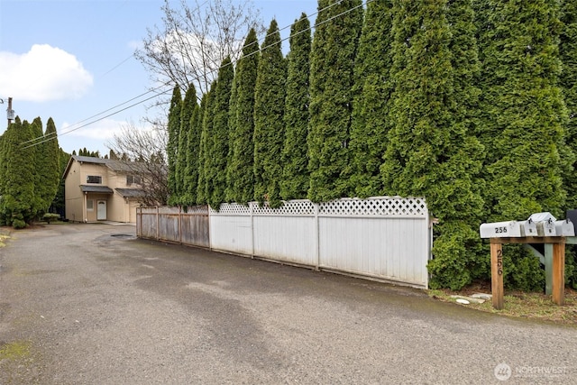 view of road featuring driveway