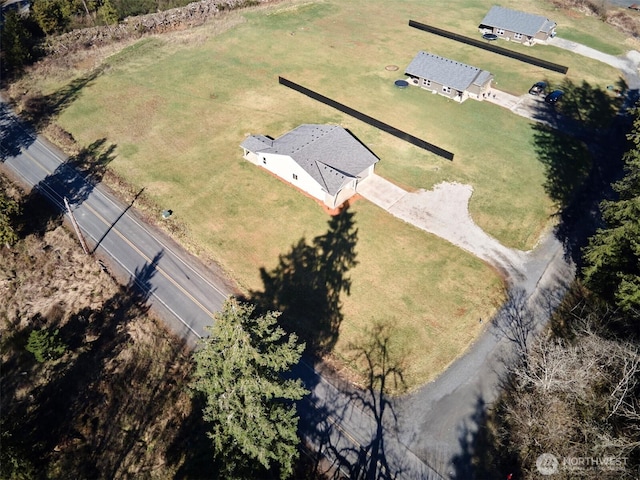 drone / aerial view featuring a rural view