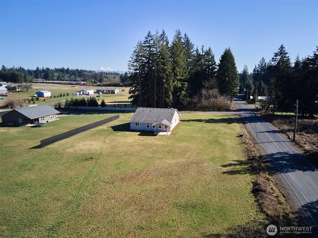 bird's eye view with a rural view